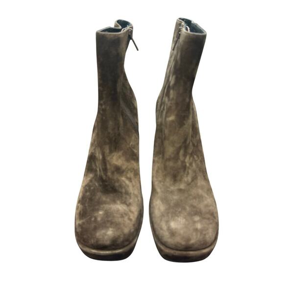 New Seychelles Paragon Square Toe Bootie Flared Herl Brown Suede Bootie Sz 7.5 - Picture 1 of 11